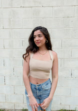 Load image into Gallery viewer, Emerson Open Back Knit Tank in Beige