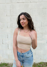 Load image into Gallery viewer, Emerson Open Back Knit Tank in Beige