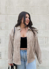 Load image into Gallery viewer, Molly Oversized Corduroy Top in Beige