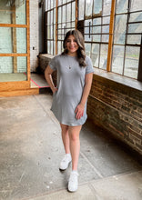 Load image into Gallery viewer, Love Me Gray T-Shirt Dress