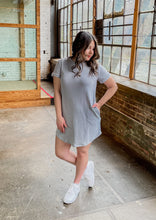 Load image into Gallery viewer, Love Me Gray T-Shirt Dress