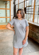 Load image into Gallery viewer, Love Me Gray T-Shirt Dress