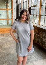 Load image into Gallery viewer, Love Me Gray T-Shirt Dress