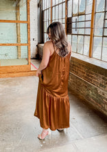 Load image into Gallery viewer, See You Later Satin Slip Dress in Rust
