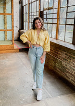 Load image into Gallery viewer, Spring In To Me Pleated Crop Top in Yellow