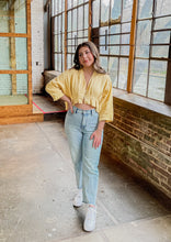 Load image into Gallery viewer, Spring In To Me Pleated Crop Top in Yellow