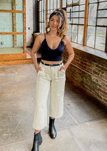 Load image into Gallery viewer, Wide Leg Crop Utility Pant in Off-White