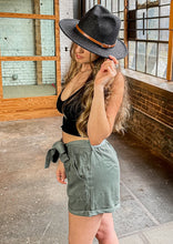 Load image into Gallery viewer, Madeline Paperbag Tie Shorts in Forest Green