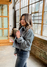 Load image into Gallery viewer, Kenzie Charcoal Black Denim Jacket